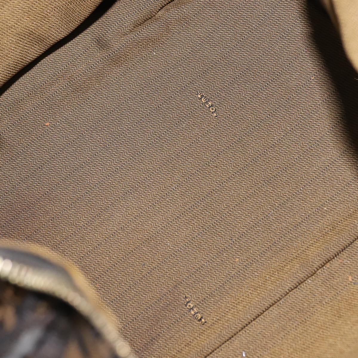 FENDI Zucca Canvas Hand Bag Black Brown gold Auth 145924