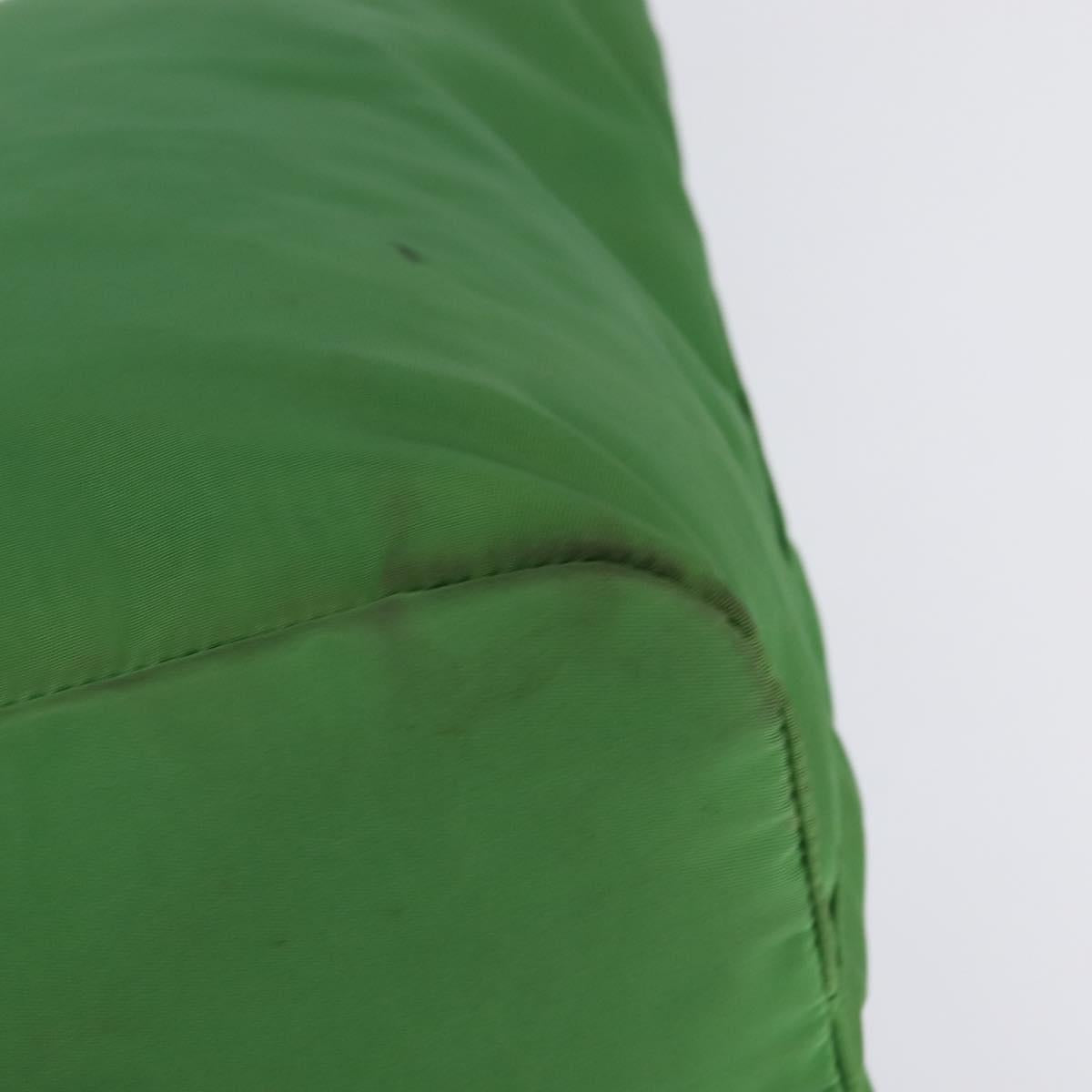 PRADA Hand Bag Nylon Green Gold Auth 145926