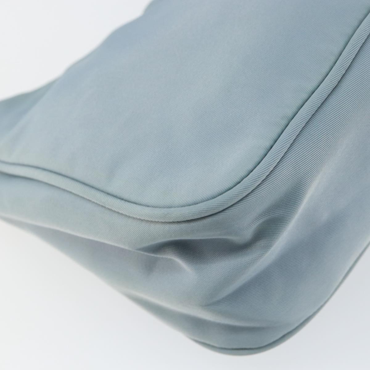 PRADA Hand Bag Nylon Light Blue Silver Auth 145937