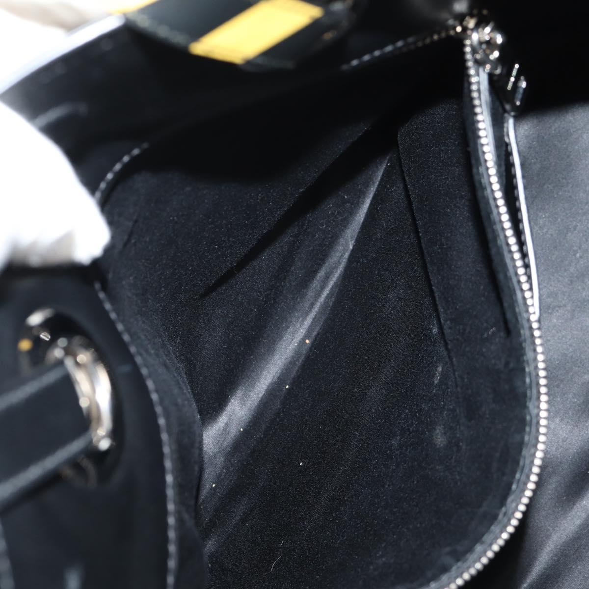 Miu Miu Tote Bag Leather Black Silver Auth 145940V