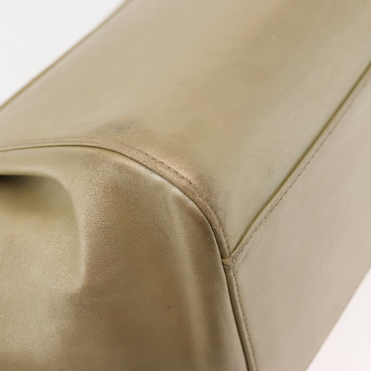 CHANEL Choco Bar Chain Shoulder Bag Leather Gold CC Auth 145942