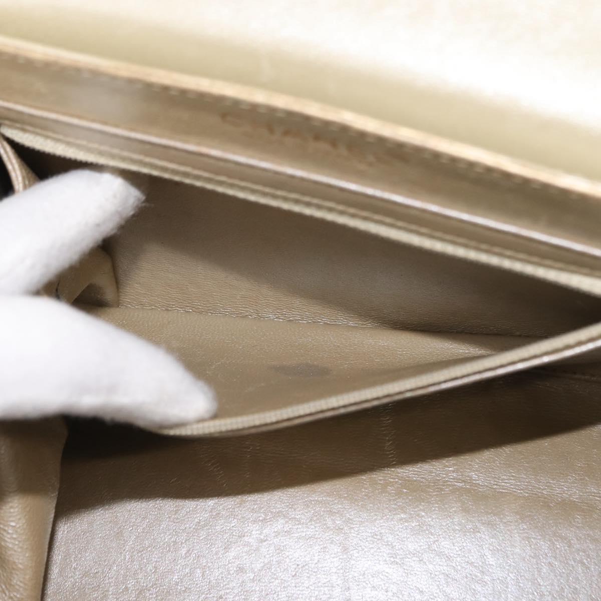 CHANEL Choco Bar Chain Shoulder Bag Leather Gold CC Auth 145942