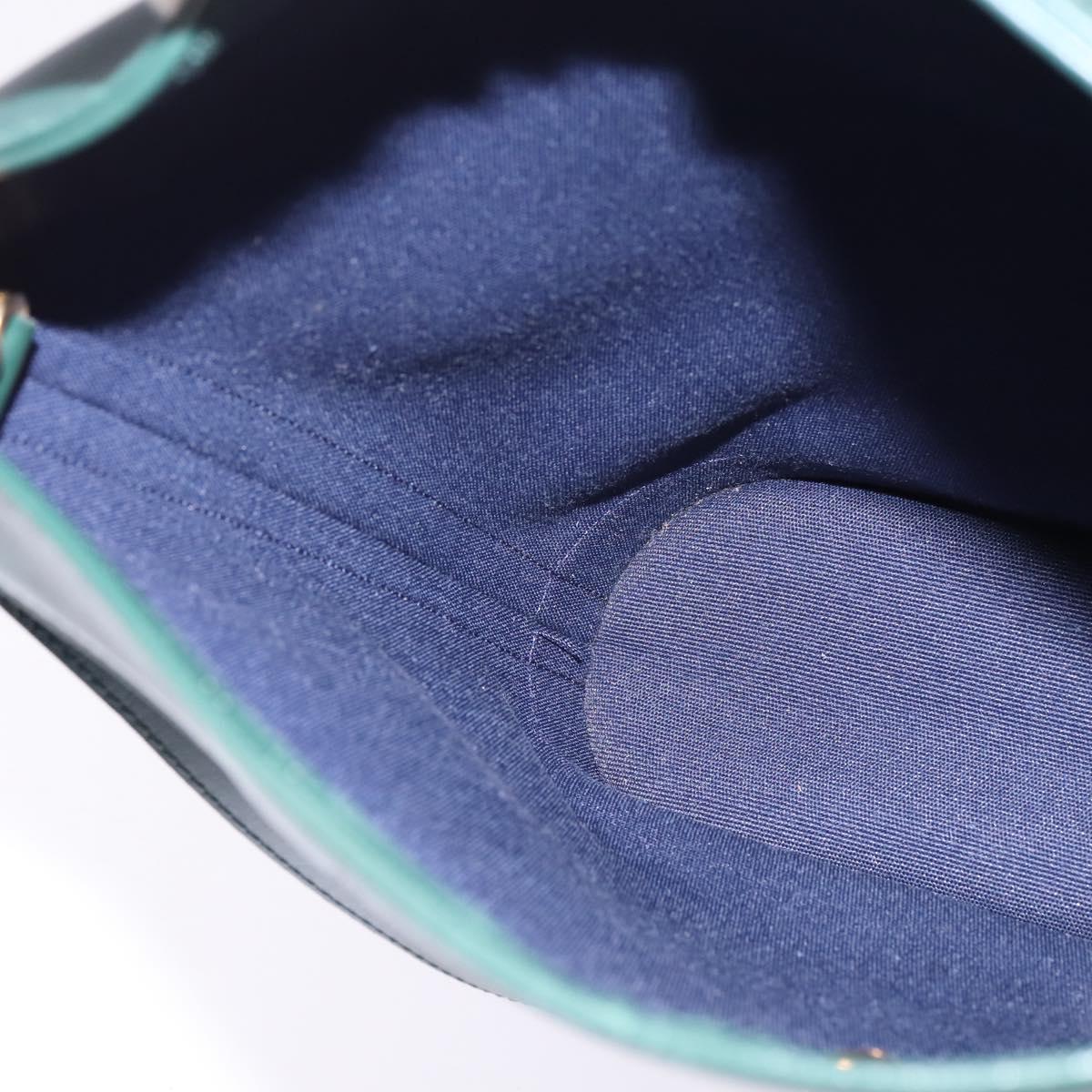 Christian Dior Trotter Canvas Shoulder Bag Green Gold Auth 145943