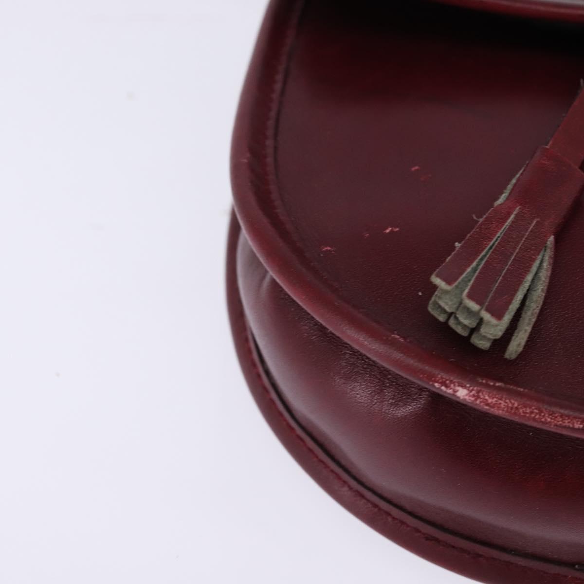 GUCCI Shoulder Bag Leather Red Auth 145949