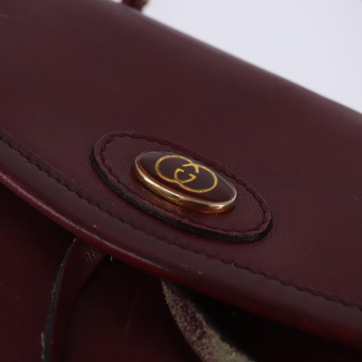 GUCCI Shoulder Bag Leather Red Auth 145949