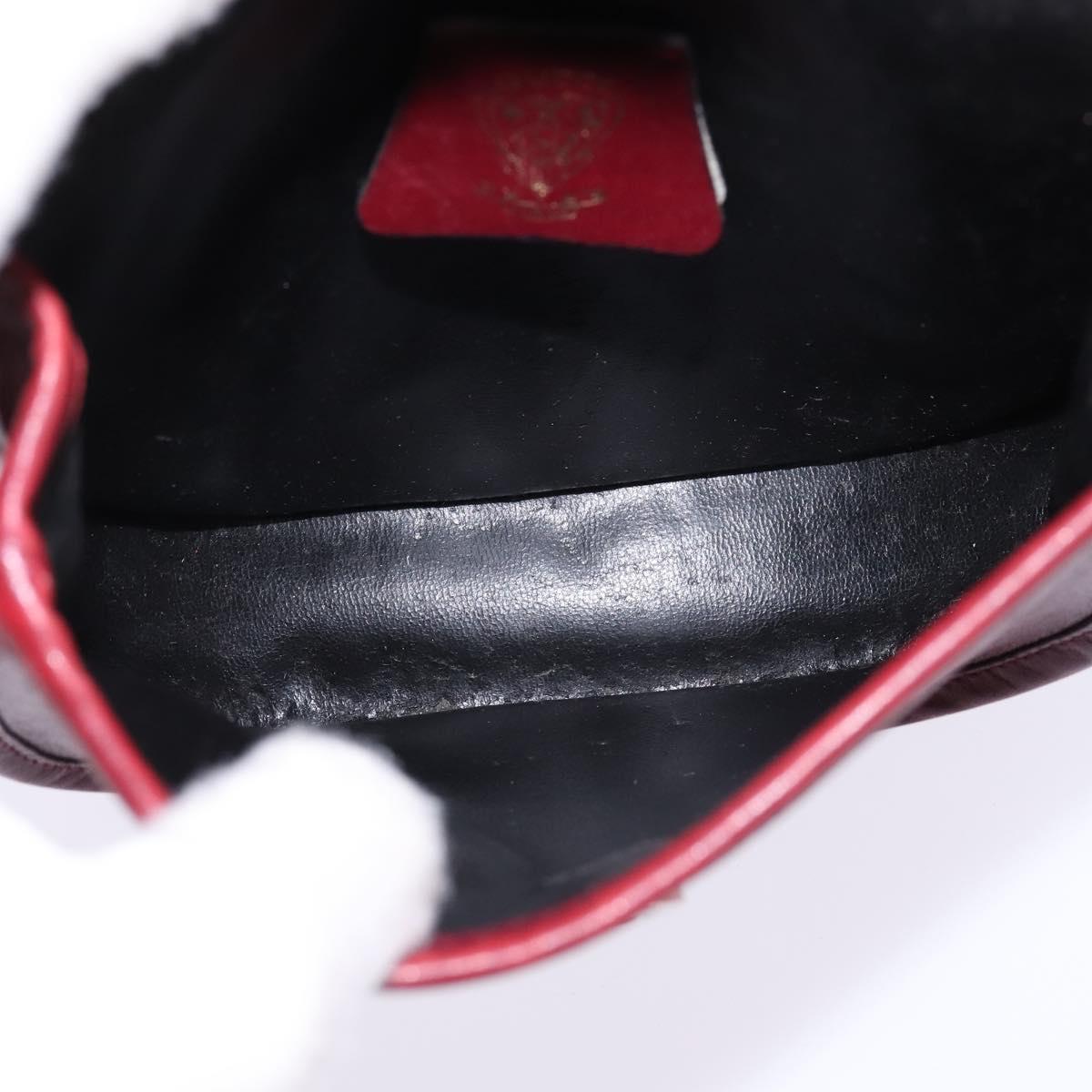 GUCCI Shoulder Bag Leather Red Auth 145949