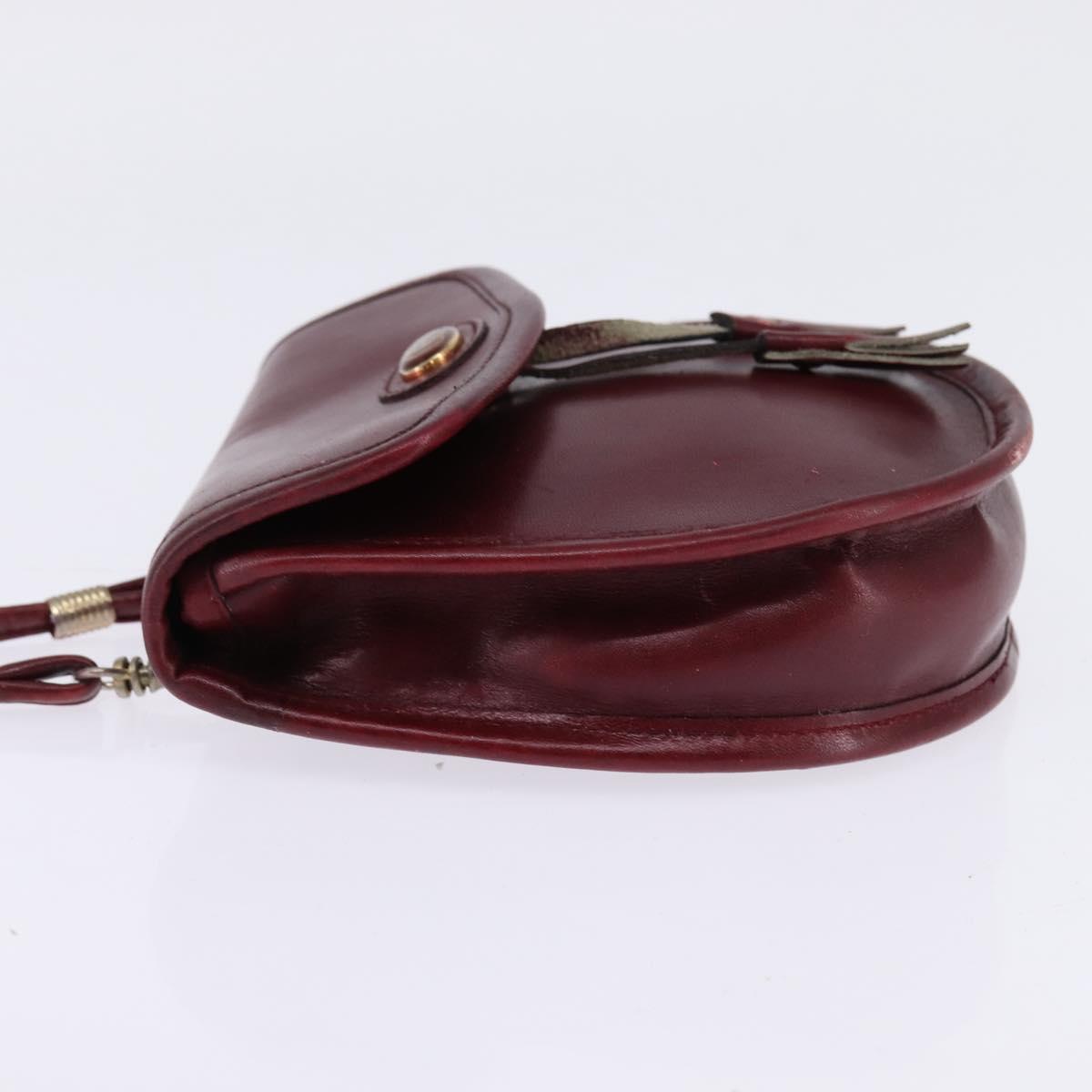 GUCCI Shoulder Bag Leather Red Auth 145949