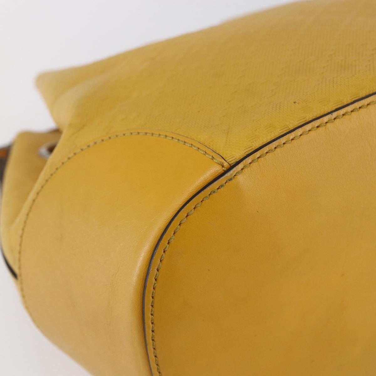 GUCCI Diamante Shoulder Bag Leather Yellow Gold 354229 Auth 145951