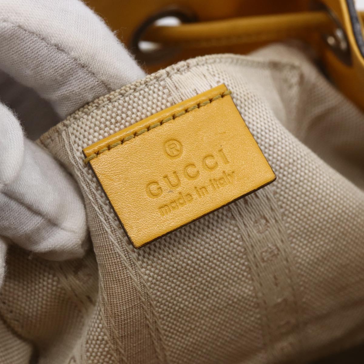 GUCCI Diamante Shoulder Bag Leather Yellow Gold 354229 Auth 145951