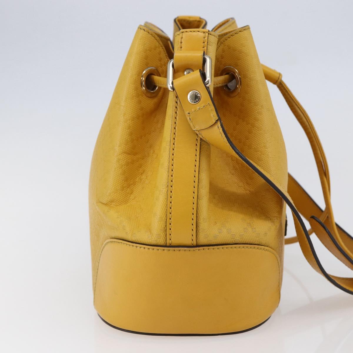GUCCI Diamante Shoulder Bag Leather Yellow Gold 354229 Auth 145951