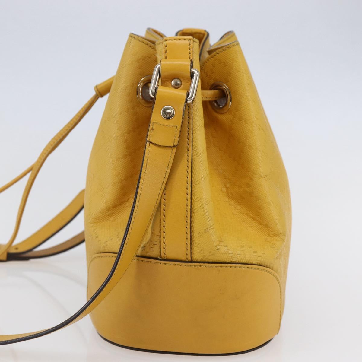 GUCCI Diamante Shoulder Bag Leather Yellow Gold 354229 Auth 145951