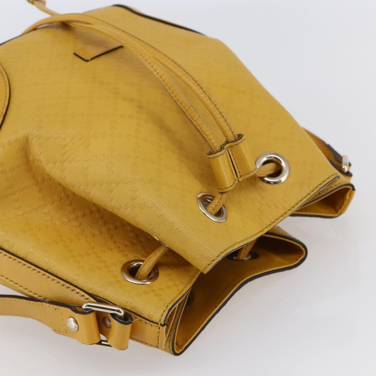 GUCCI Diamante Shoulder Bag Leather Yellow Gold 354229 Auth 145951