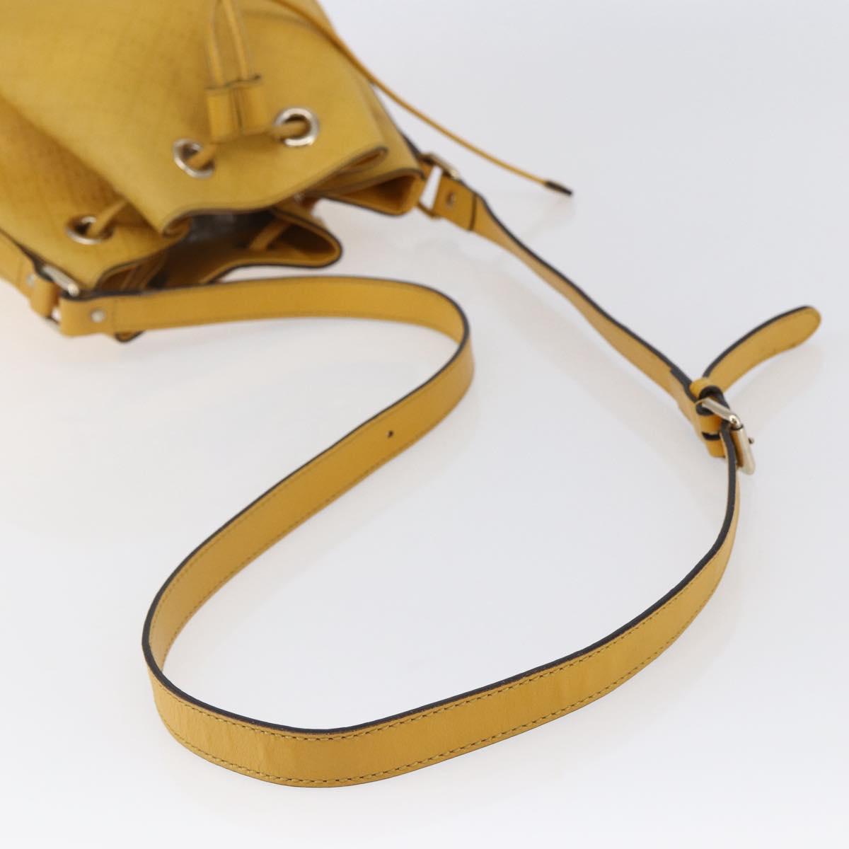 GUCCI Diamante Shoulder Bag Leather Yellow Gold 354229 Auth 145951