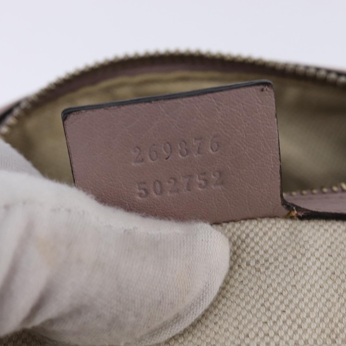 GUCCI GG Canvas Boston Bag 2way Beige Gold 269876 Auth 145953