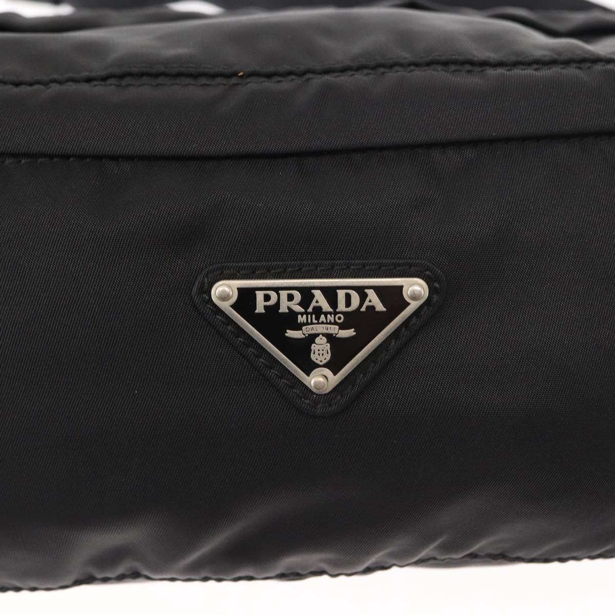 PRADA Waist bag Nylon Black Silver Auth 145954