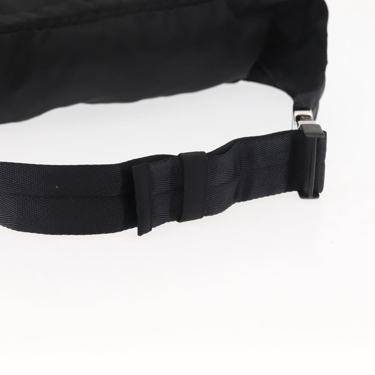 PRADA Waist bag Nylon Black Silver Auth 145954