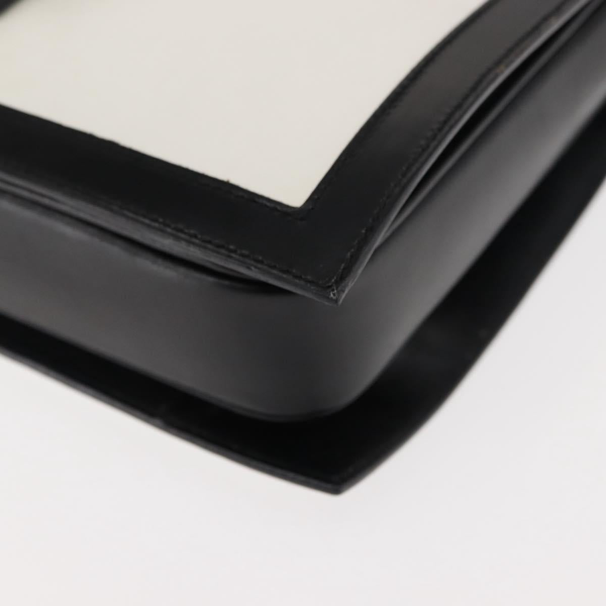 CELINE Hand Bag Leather White Silver Auth 145959