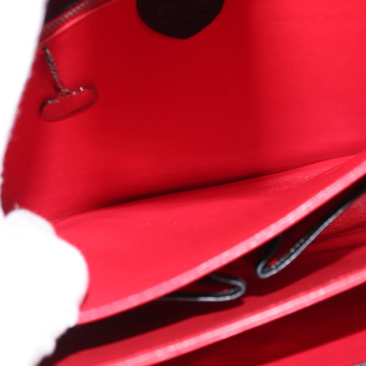 CELINE Hand Bag Leather White Silver Auth 145959