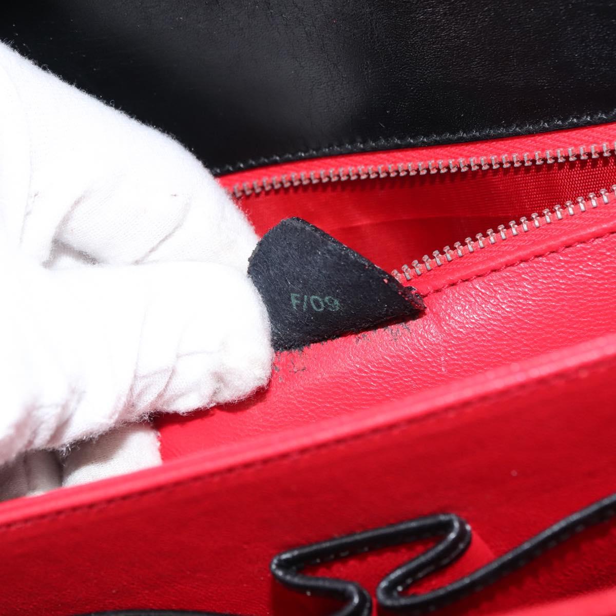 CELINE Hand Bag Leather White Silver Auth 145959