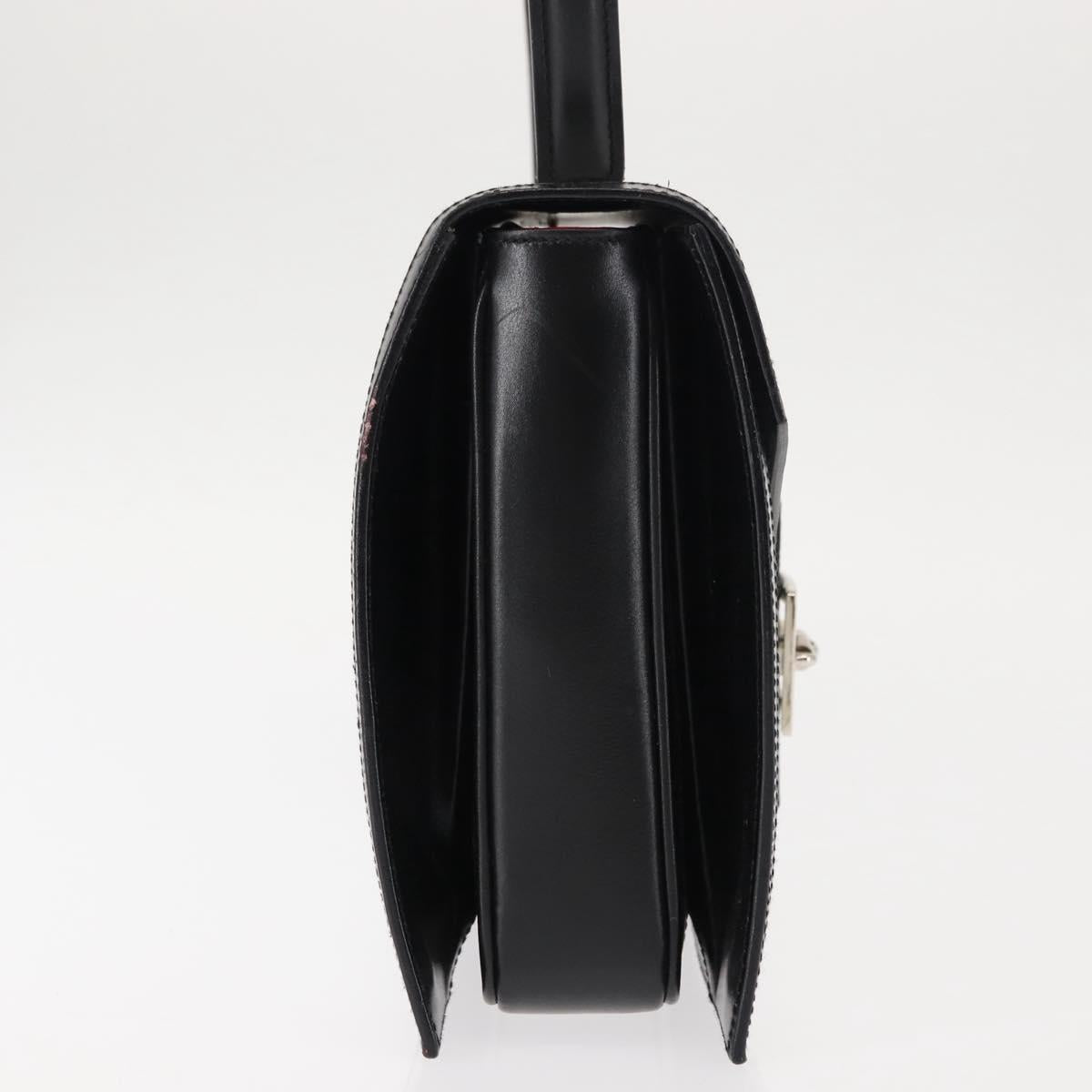 CELINE Hand Bag Leather White Silver Auth 145959