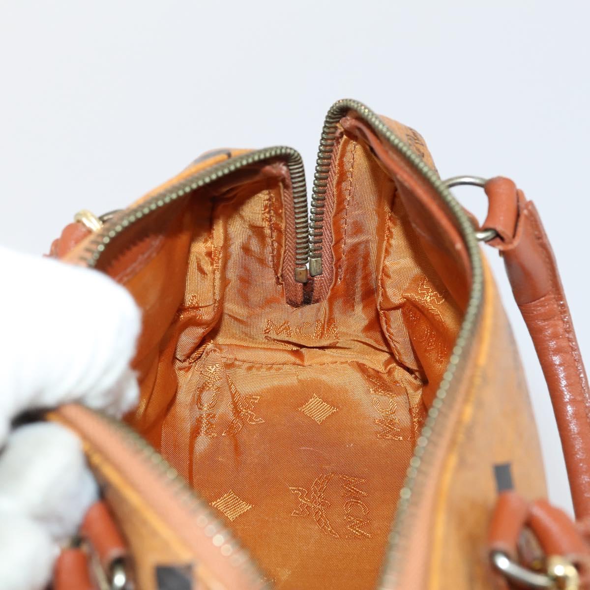 MCM Vicetos Logogram Hand Bag PVC 2way Brown Gold Auth 145962