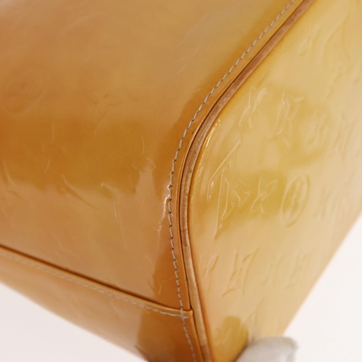 LOUIS VUITTON Monogram Vernis Houston Hand Bag Beige M91004 LV Auth 145966