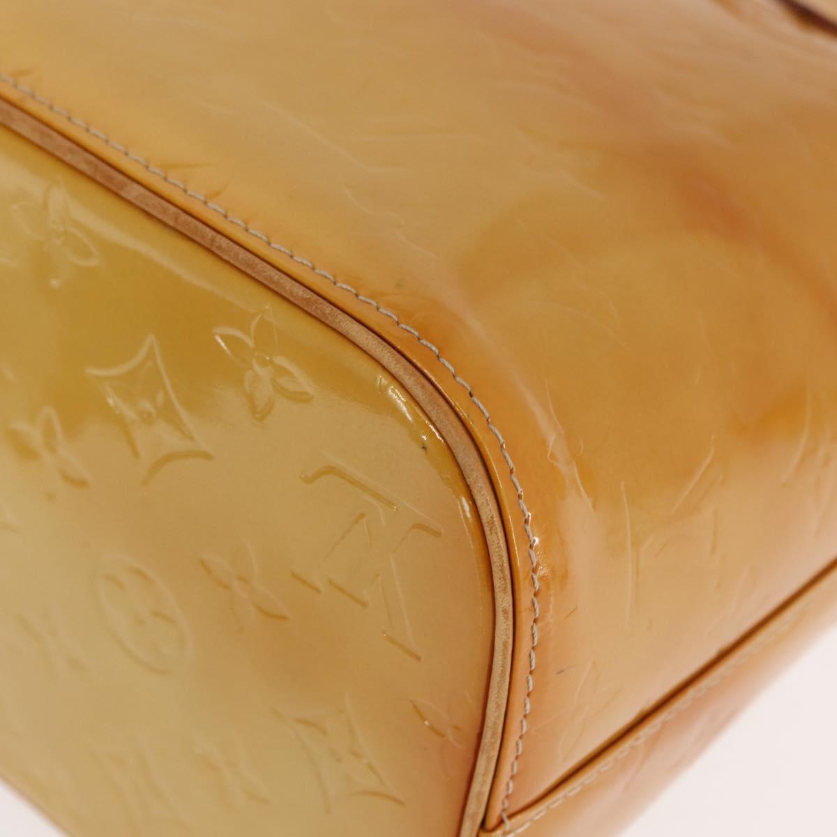 LOUIS VUITTON Monogram Vernis Houston Hand Bag Beige M91004 LV Auth 145966