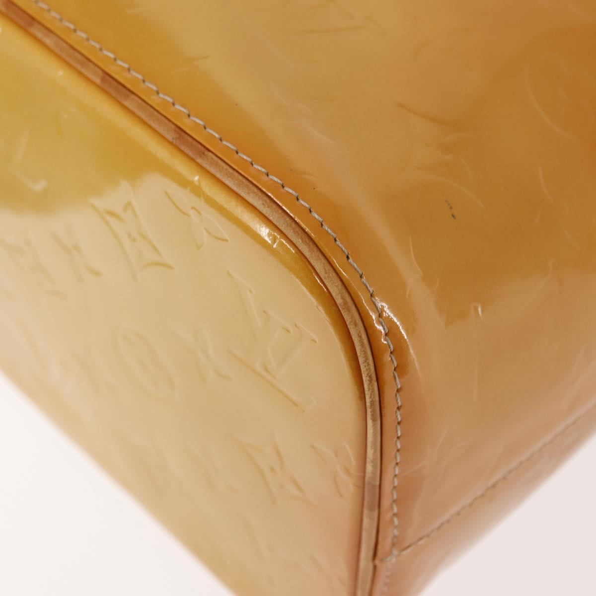 LOUIS VUITTON Monogram Vernis Houston Hand Bag Beige M91004 LV Auth 145966