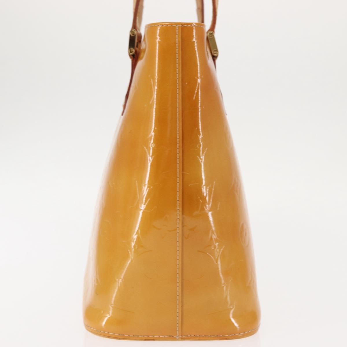 LOUIS VUITTON Monogram Vernis Houston Hand Bag Beige M91004 LV Auth 145966