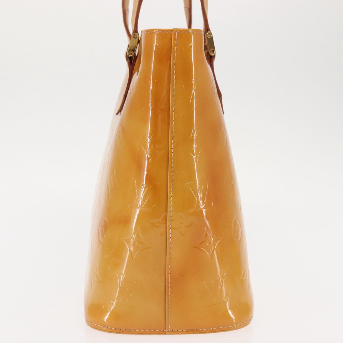 LOUIS VUITTON Monogram Vernis Houston Hand Bag Beige M91004 LV Auth 145966