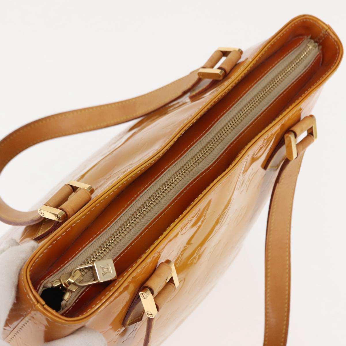 LOUIS VUITTON Monogram Vernis Houston Hand Bag Beige M91004 LV Auth 145966