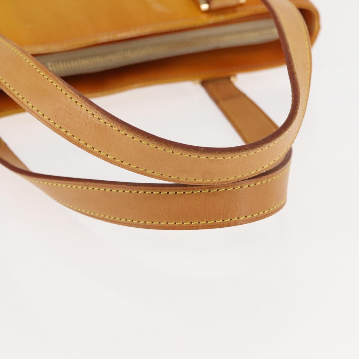 LOUIS VUITTON Monogram Vernis Houston Hand Bag Beige M91004 LV Auth 145966
