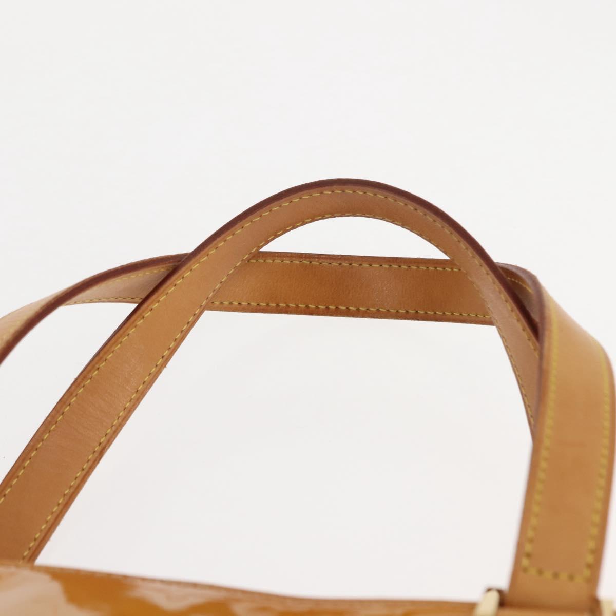 LOUIS VUITTON Monogram Vernis Houston Hand Bag Beige M91004 LV Auth 145966