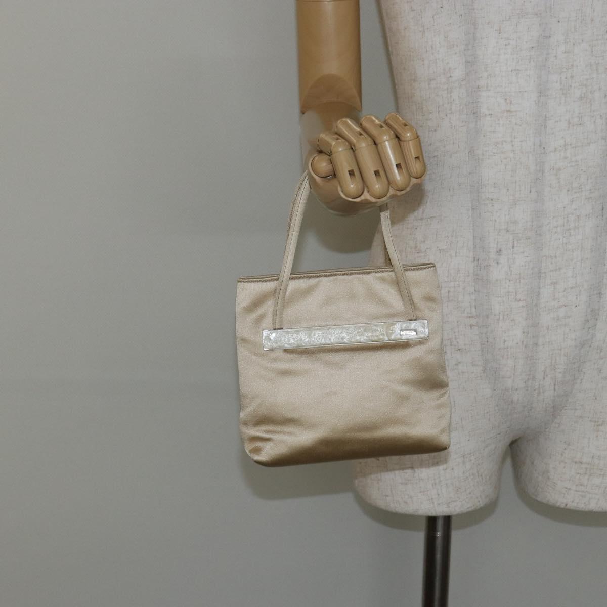 GUCCI Hand Bag Satin Beige 005 4781 0335 Auth 145967