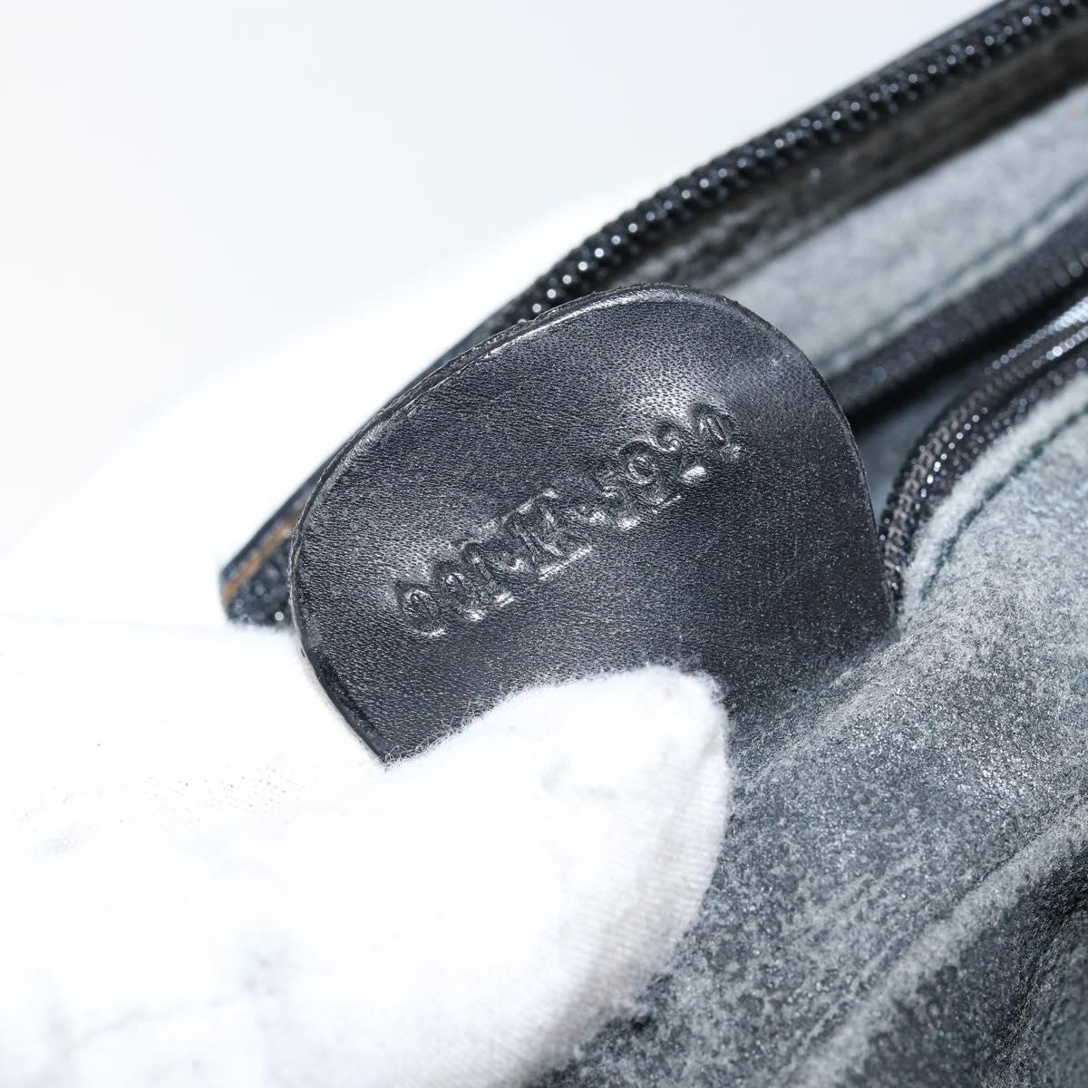 GUCCI Micro GG Supreme Shoulder Bag PVC Black Gold Auth 145968