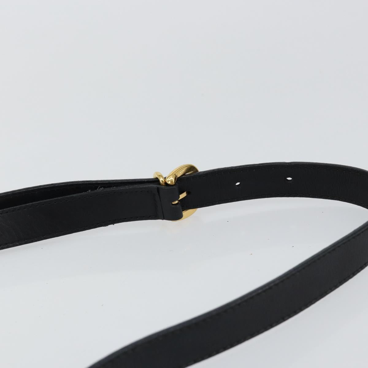 GUCCI Micro GG Supreme Shoulder Bag PVC Black Gold Auth 145968