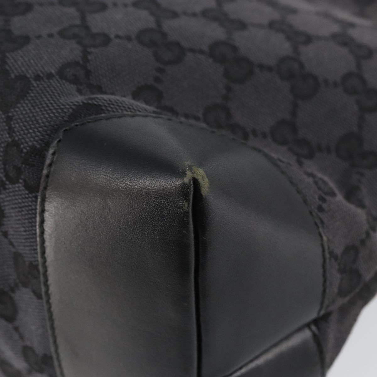 GUCCI GG Canvas Tote Bag Black Silver 019 0426 Auth 145970