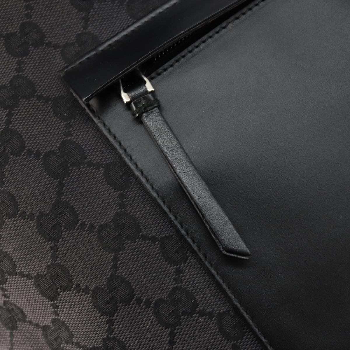 GUCCI GG Canvas Tote Bag Black Silver 019 0426 Auth 145970