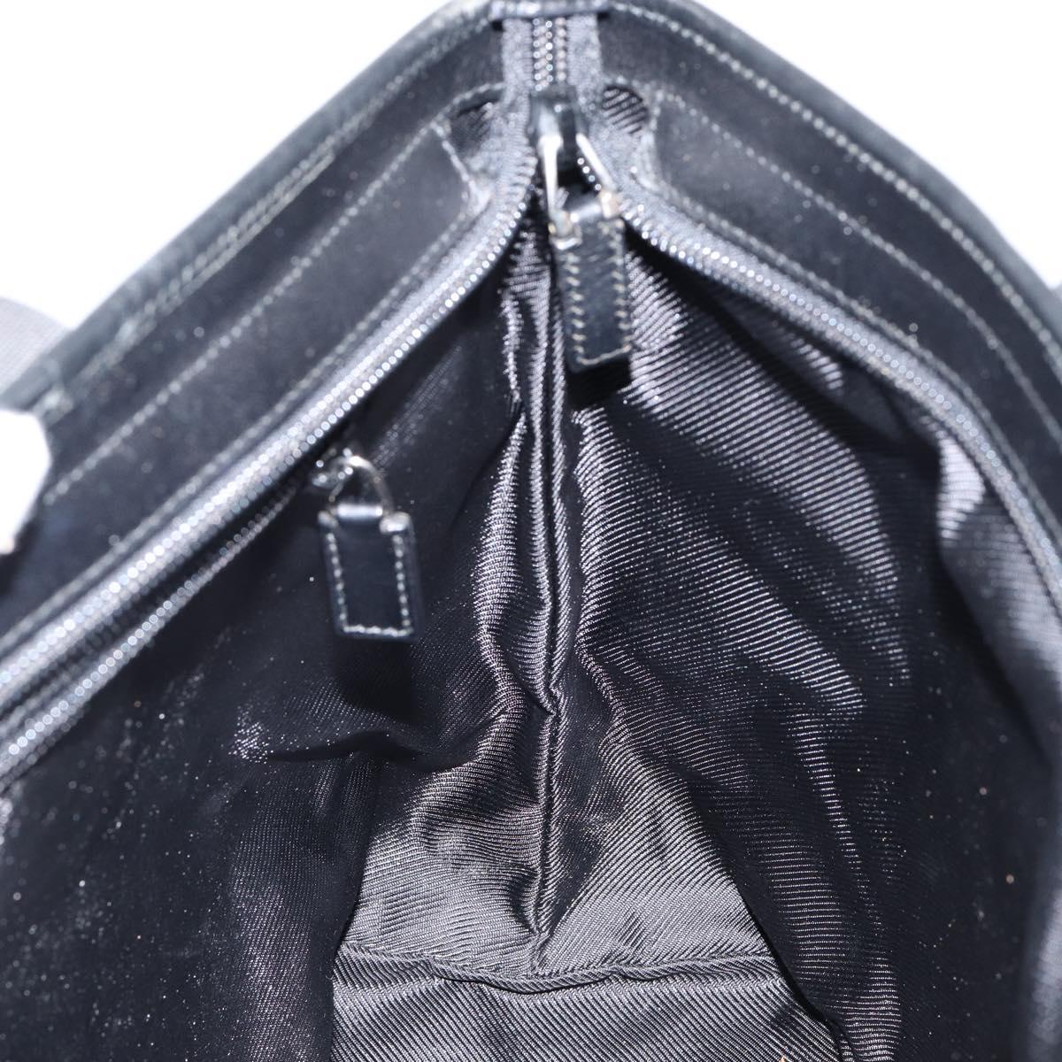 GUCCI GG Canvas Tote Bag Black Silver 019 0426 Auth 145970