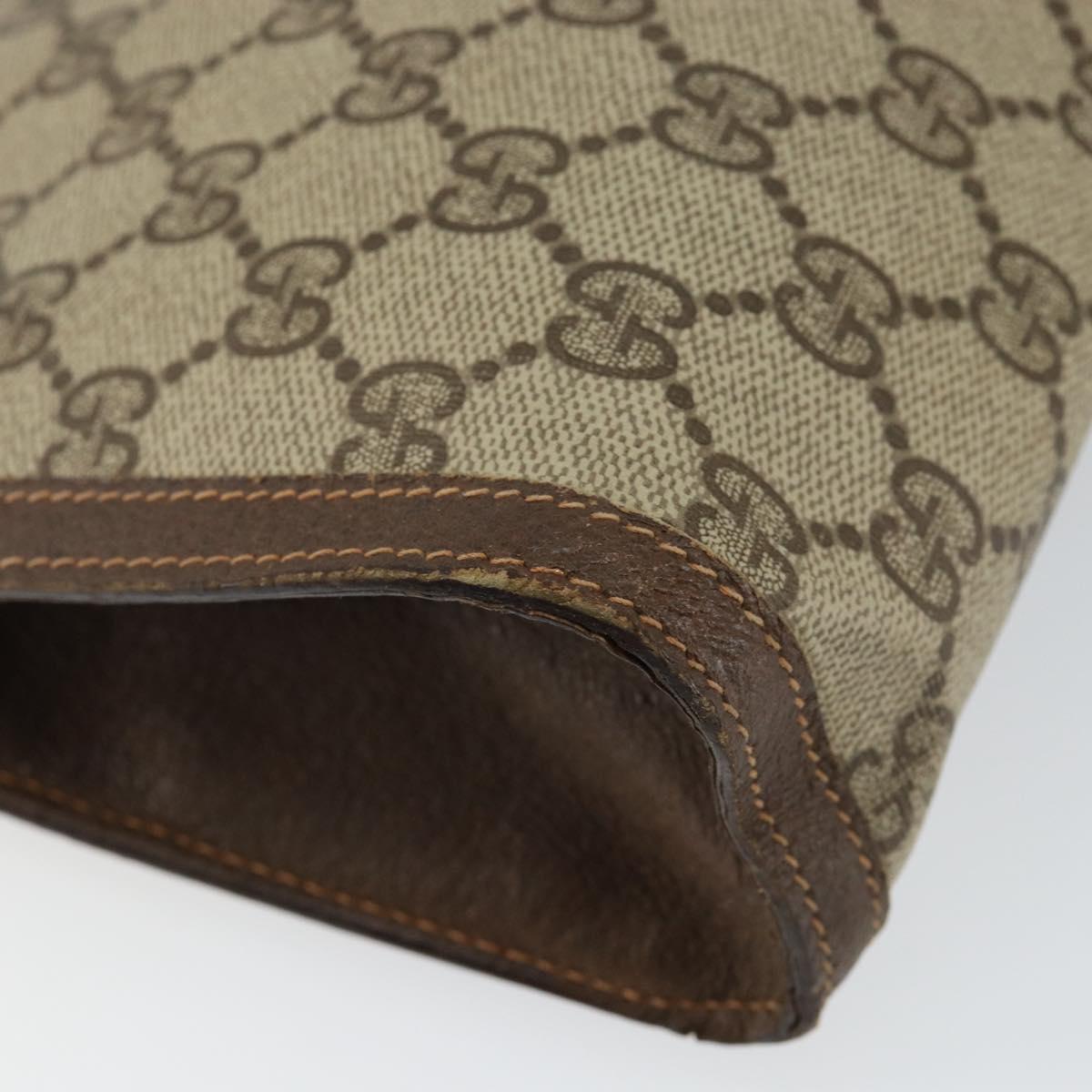 GUCCI GG Supreme Web Sherry Line Clutch Bag PVC Beige Gold 89 01 032 Auth 145971