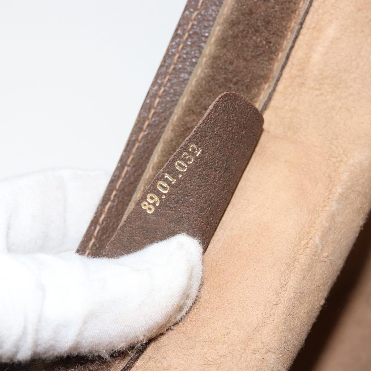 GUCCI GG Supreme Web Sherry Line Clutch Bag PVC Beige Gold 89 01 032 Auth 145971