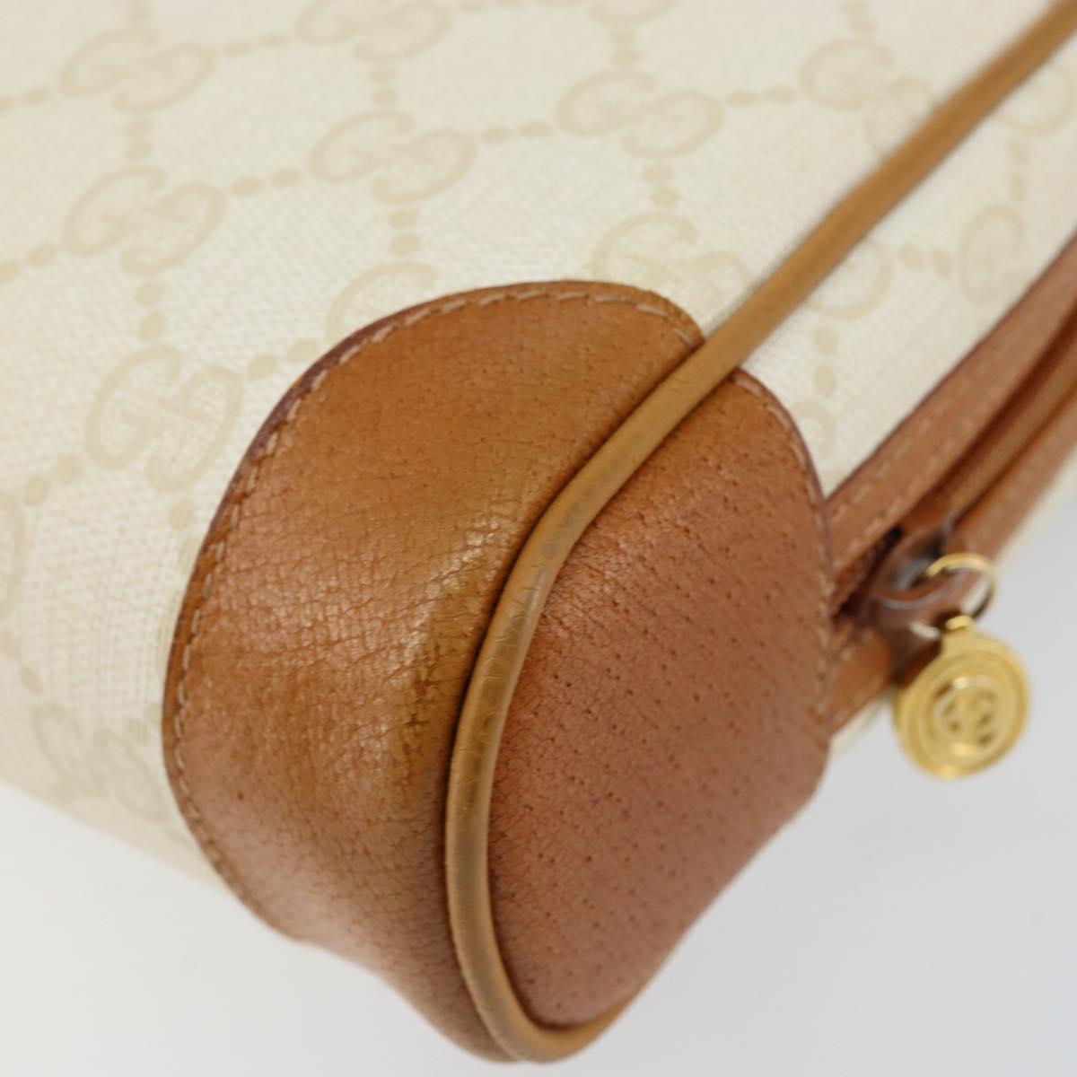 GUCCI GG Canvas Clutch Bag White Gold Auth 145972