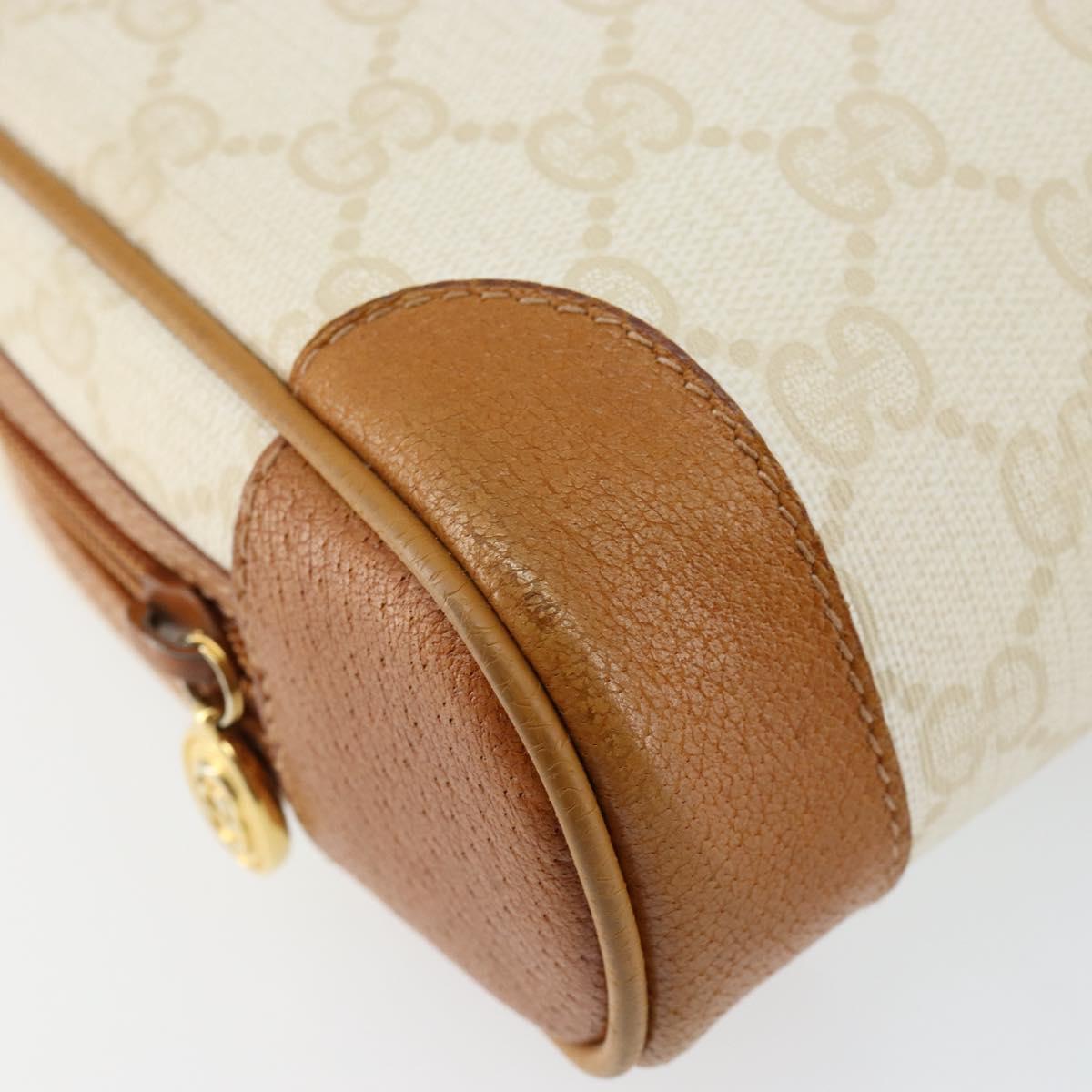 GUCCI GG Canvas Clutch Bag White Gold Auth 145972