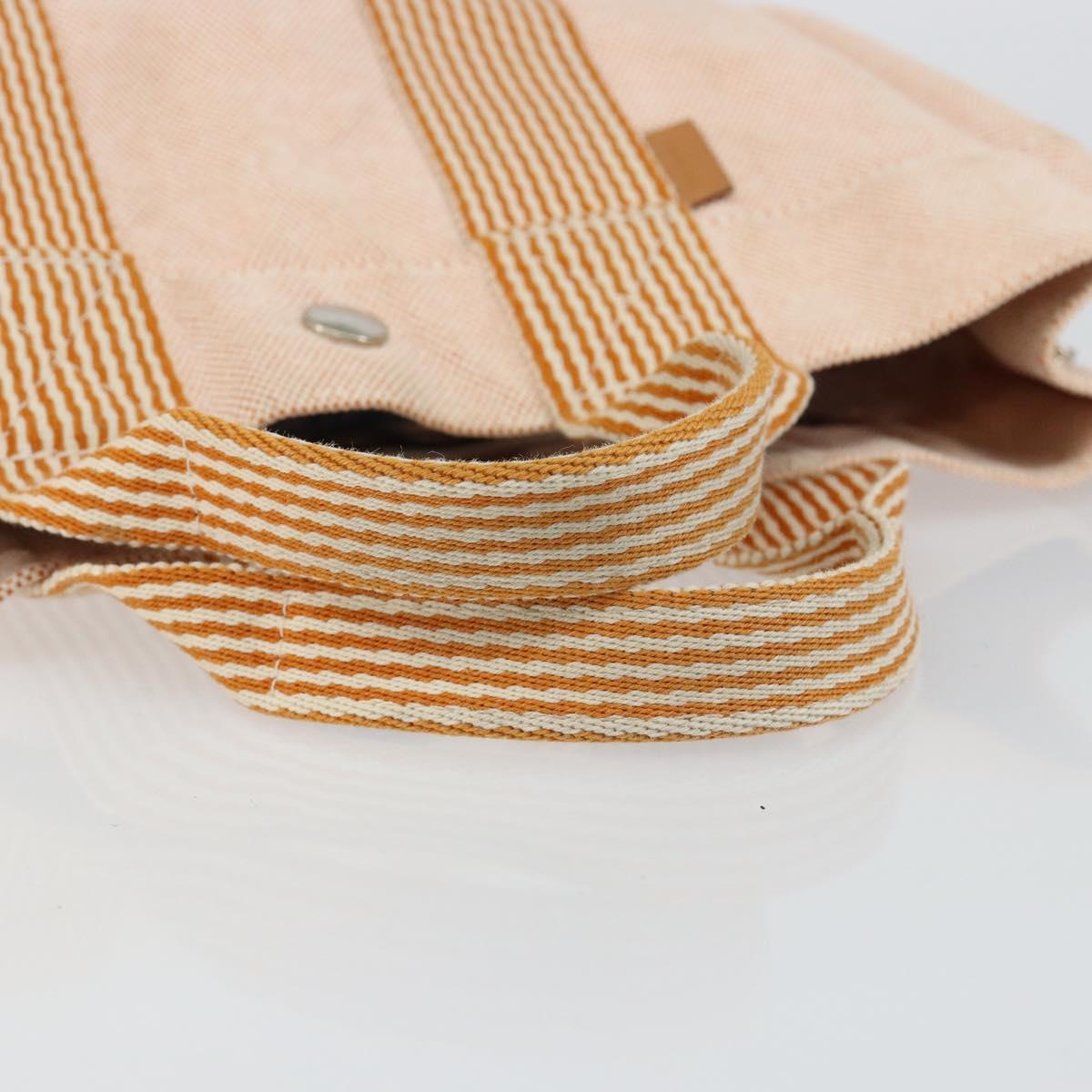 HERMES Fourre Tout PM Hand Bag Canvas Orange Auth 145975