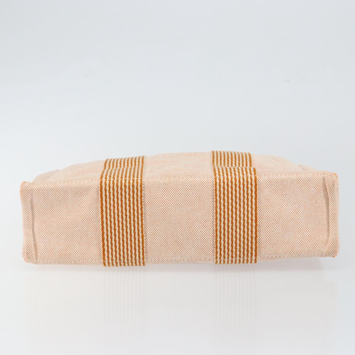 HERMES Fourre Tout PM Hand Bag Canvas Orange Auth 145975