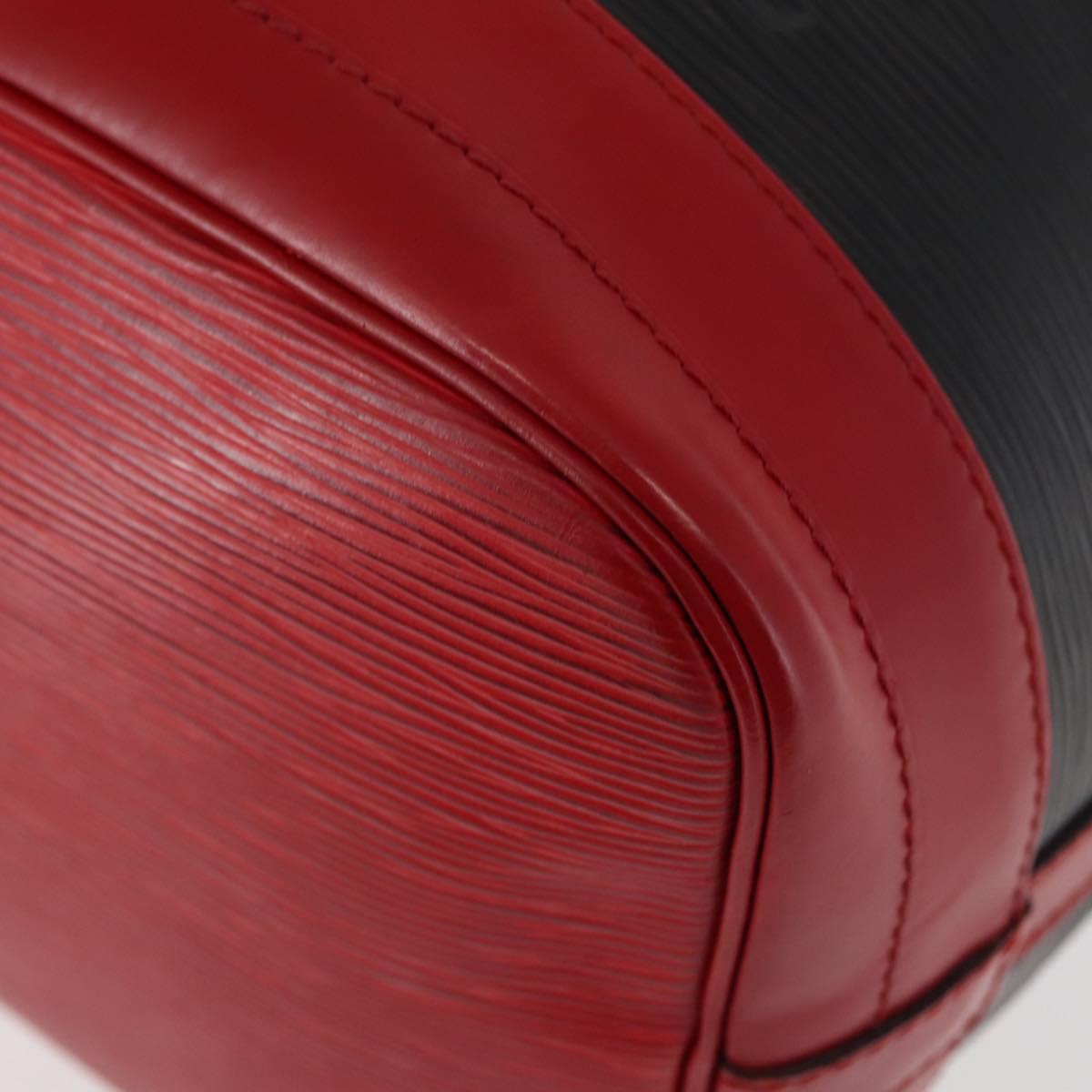 LOUIS VUITTON Epi Noe Shoulder Bag Bicolor Black Red M44017 LV Auth 145982