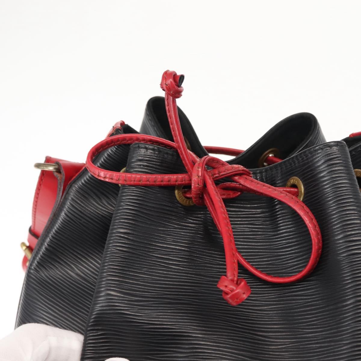 LOUIS VUITTON Epi Noe Shoulder Bag Bicolor Black Red M44017 LV Auth 145982