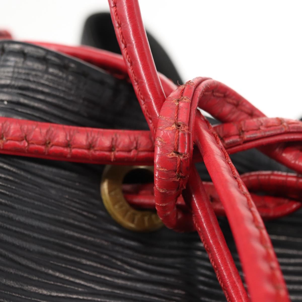 LOUIS VUITTON Epi Noe Shoulder Bag Bicolor Black Red M44017 LV Auth 145982