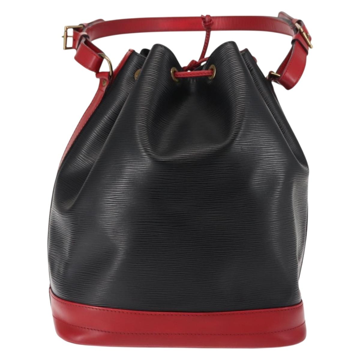 LOUIS VUITTON Epi Noe Shoulder Bag Bicolor Black Red M44017 LV Auth 145982