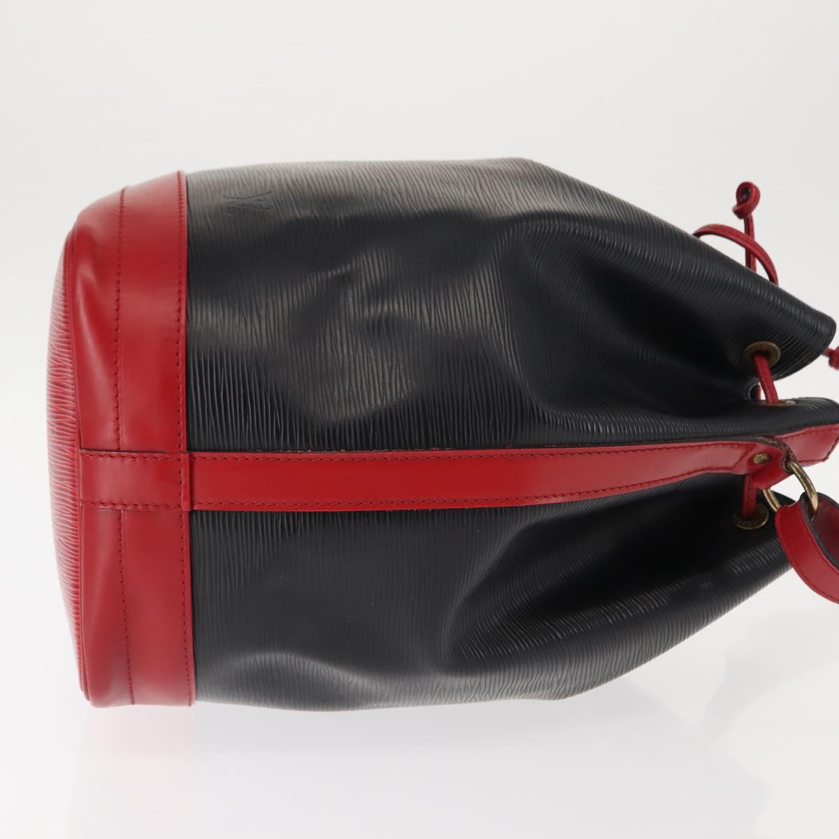 LOUIS VUITTON Epi Noe Shoulder Bag Bicolor Black Red M44017 LV Auth 145982